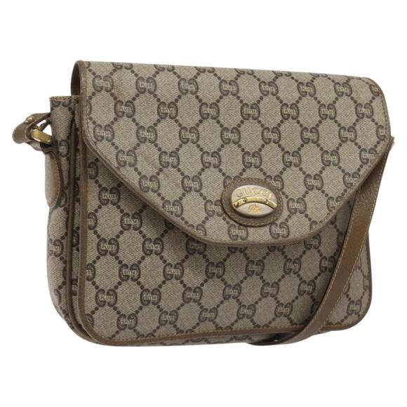 GUCCI GG Plus Supreme Shoulder Bag Pvc Beige Gold - Picture 1 of 16